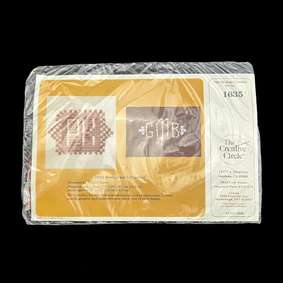 THE CREATIVE CIRCLE COUNTED CROSS STITCH KIT: MONOGRAM  LF - Image 2 of 3