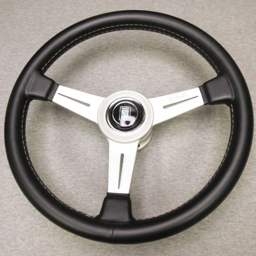 NARDI Classic 360mm Black Leather Steering Wheel Restored 36φ w/ Horn JDM Mazda - Picture 4 of 11