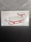 Godinger Gatherings Christmas Sleigh White Red Porcelain 2 tier serv Decor 70536