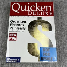 NOS Quicken Deluxe 96 for Windows 95 Financial Software Floppy Disk
