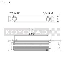 Koyo 35 Row Oil Cooler 11.25in X 11in X 2in -10an Orb Provisions Koyo 35 Row Oil Cooler 11.25in X 11in X 2in -10an Orb Provisions