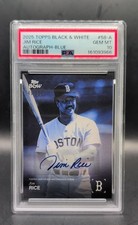 PSA 10 2025 Topps Black &amp; White - Jim Rice #058A Blue Auto 49/50 (AU) Boston