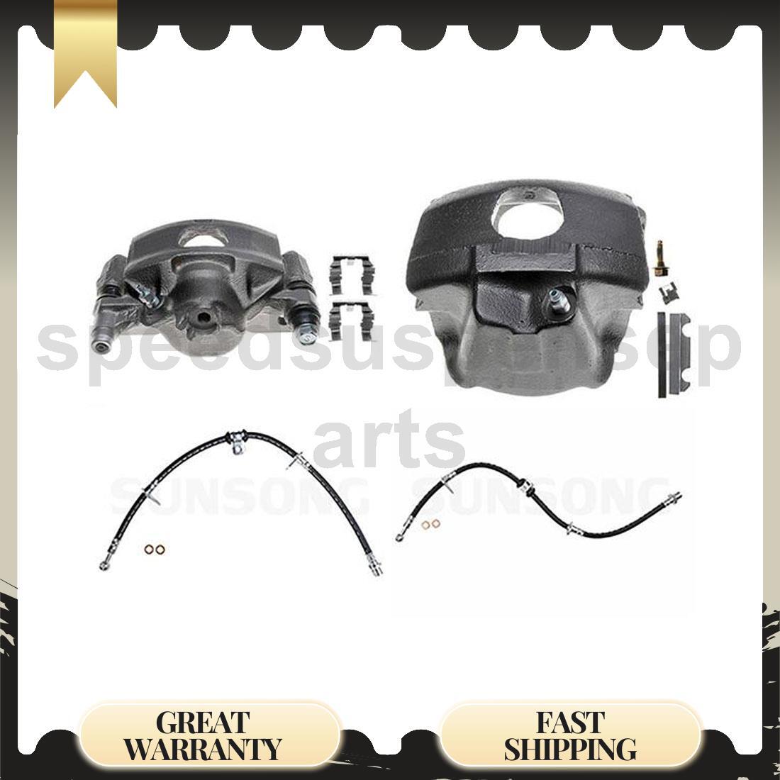 1986-1989 Honda Accord Front Brake Caliper Set with Hose 4pcs