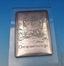 William Kerr Sterling Silver Cigarette Case GW Interior Engraved 3 Golfers #8330