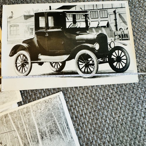 4 Vtg Black White Photographs 12x15”Antique Automobile Garage Posters Prints - Picture 17 of 17