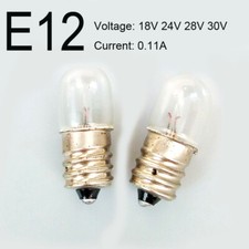 E12 Screw Instruct Light Bulb 18V 24V 30V 0.11A Lamp Bead Mini Bulb Size 12x30mm