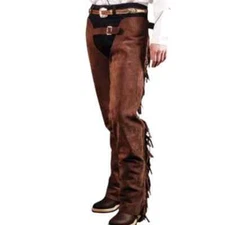 Handmade Western Leather Chaps Horse Riding Cowboy Pants All Sizes