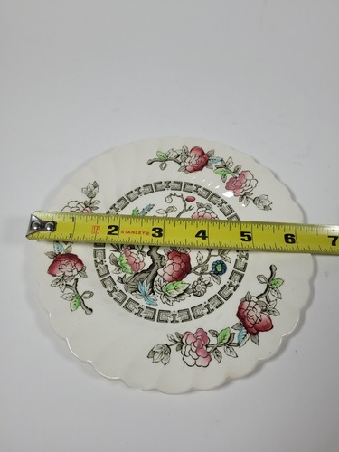 Vintage Myott Indian Tree Staffordshire Ware 6 inch Bread Plate Hand Engraving - Picture 2 of 5