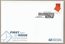 US 5388 Ellsworth Kelly Orange Red Relief 1990 Ceremony Program FDC 2019