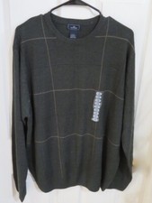 New Men  s Dockers Green  Khaki Extra Soft Pullover Sweater Crew Neck Size XL