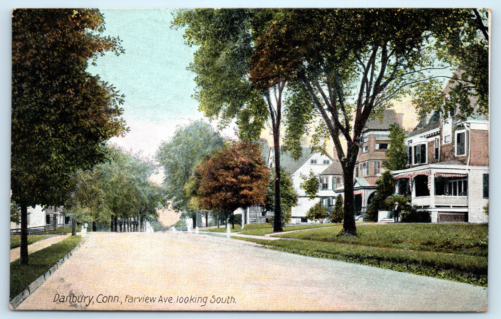 Danbury CT Connecticut Fairview Avenue Postcard