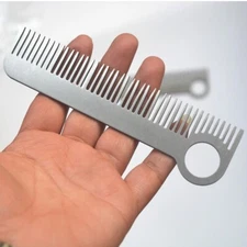 Beard Hair Mustache Comb - Stainless Steel Metal Classic Style Grooming Tool