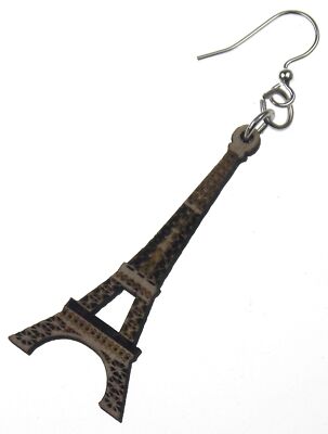 Eiffel Tower Earrings Green Tree Jewelry Sustainable Eco Friendly Made USA Gift