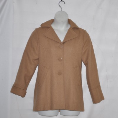 Joan Rivers Button Front Texture Jacket Size L Camel