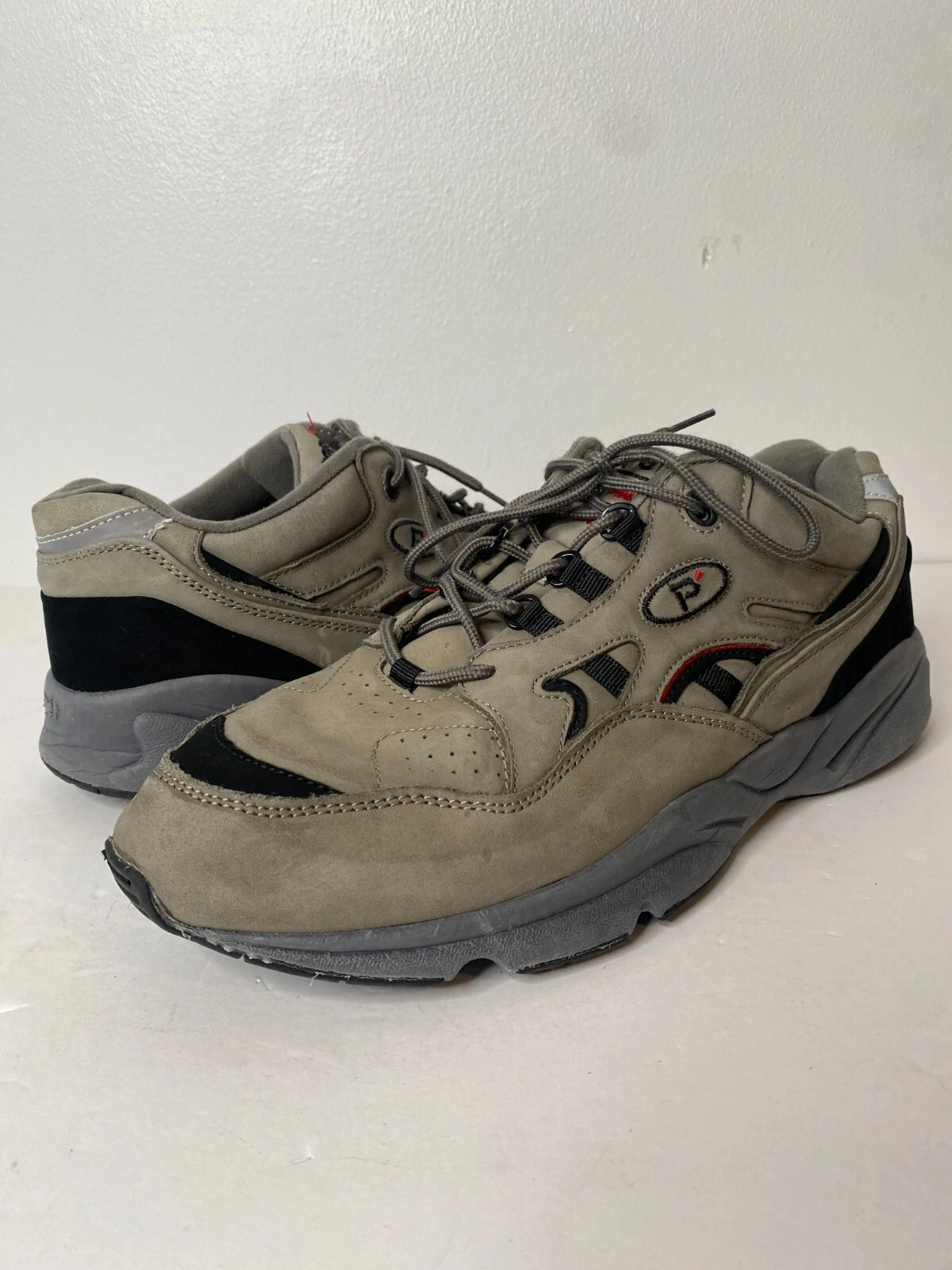 Propet Stability Walker Mens Size 12 Outdoor Walking Sneakers Grey Nubuck Shoes