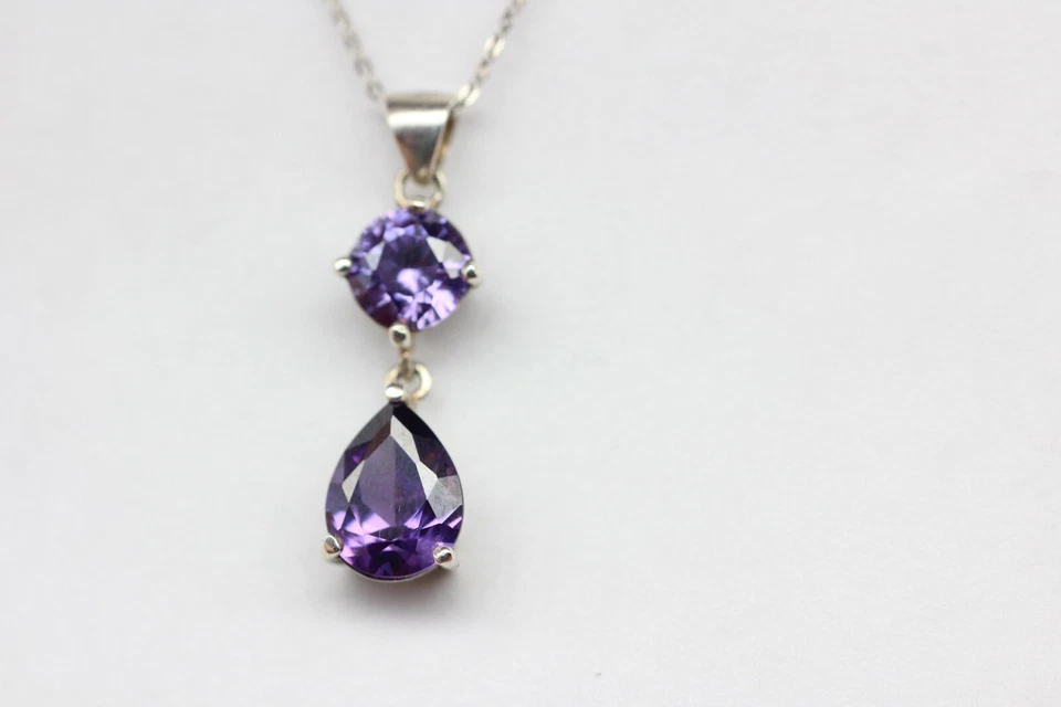 Ciondolo Violetta Zirconia Cubica 925 Argento Diamante Americano Stock Speciale - Immagine 4 di 4