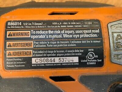 Ridgid Tool Set w/ Work Light-R8694820 Battery-840087, Drill Ridgid Tool Set w/ Work Light-R8694820 Battery-840087, Drill