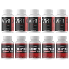 VirilX &Endopeak, Male Enhancement & Male Vitality Support Supplement Combo Pack