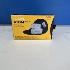 Audien ATOM PRO 2 Wireless Rechargeable OTC Hearing Aid. New / Open Box!