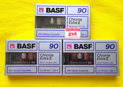 3x BASF Chrome Extra II 90 Cassette Tapes 1988-1989 + OVP + SEALED +