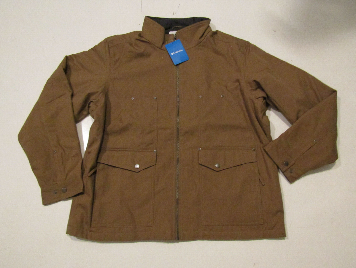 COLUMBIA Delta Khaki Canvas Fleece Lined Jacket Coat Size XL NWT