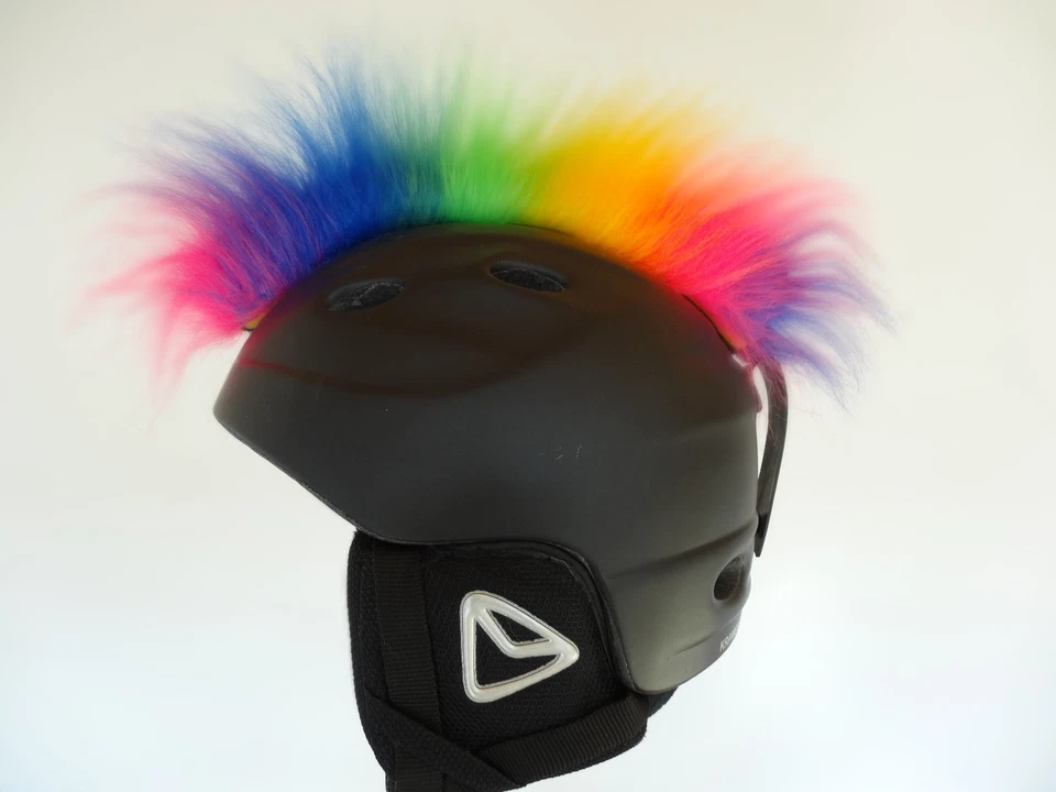 HANDMADE Irokese Helm Skihelm NEU NEON ♥ REGENBOGEN ♥ Ski Snowboard Helmirokese