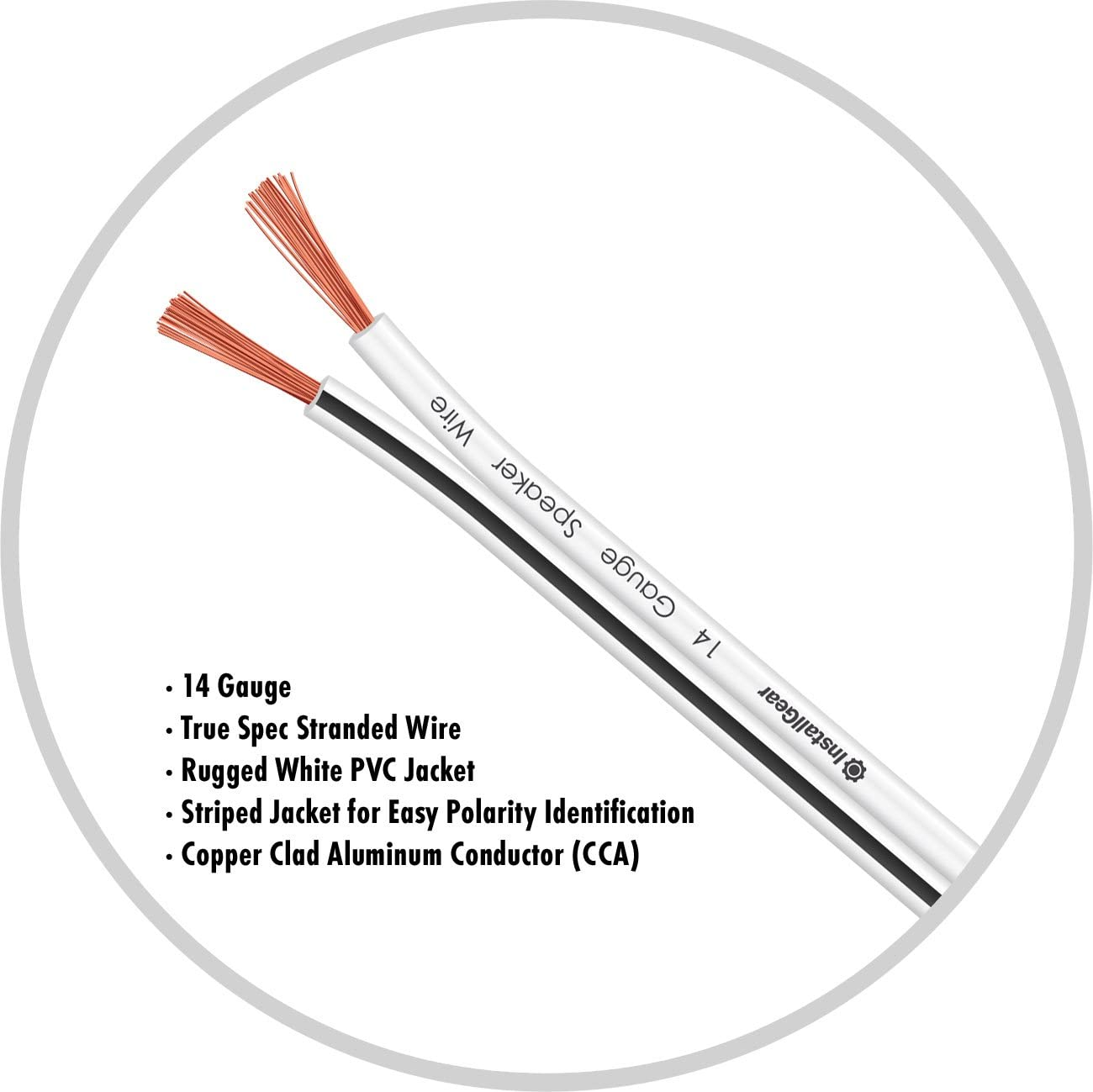 14 Gauge AWG Speaker Wire Cable (100Ft White) White Speaker Cable Speaker eBay