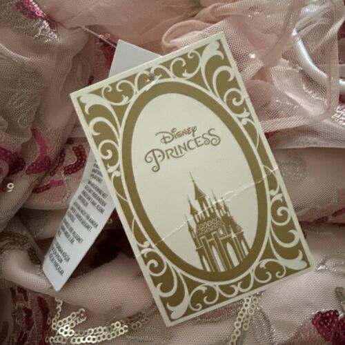 Disney Beauty & The Beast Princess Belle Sequin Rose Dress Pink Girls Sz 9-10 - Picture 5 of 10