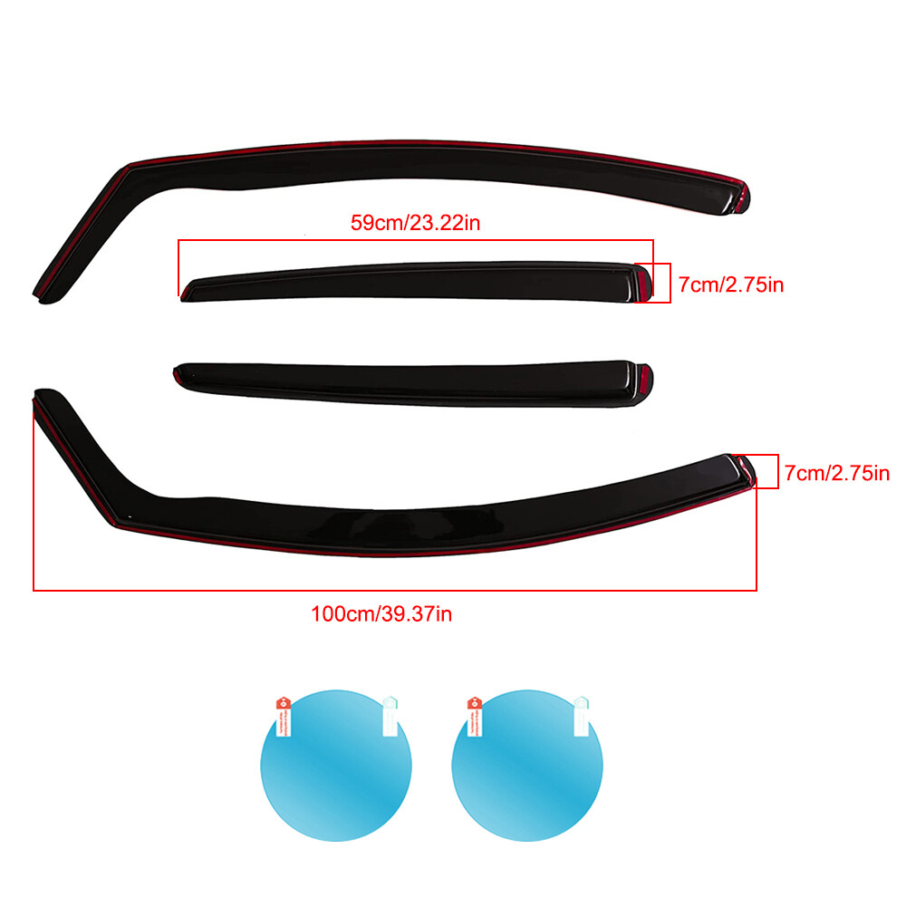 4Pcs Wind Deflectors For Ford Focus lII MK3 5doors 20122017 hatch