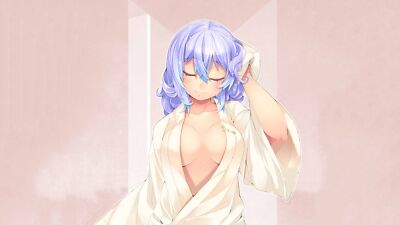 Anime letty whiterock blue hair cleavage robes towel Playmat Game Mat Desk