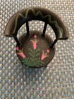 Vintage Dollhouse Miniature Black Enamel Rnd.Table/4 Chairs *Hand Painted*  — photo 9