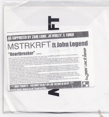 MSTRKRfT ft John Legend-Heartbreaker Promo cd single