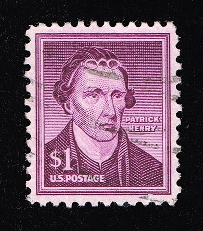 EXCELLENT SCOTT #1052a POSTALLY USED $1 PATRICK HENRY - PSE CERT GRADED VF-XF 85 - Image 2 of 3