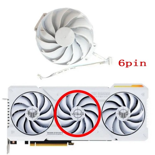 90mm ASUS TUF Gaming RTX 4060 Ti 4070 White Graphics Card Fan Replacement TD69 - Picture 5 of 7
