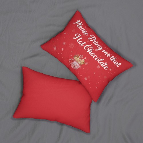 Heiße Schokolade lustiges Kissen Winter Dekor gesponnen Polyester Lendenkissen Geschenk 20*14 - Bild 2 von 3