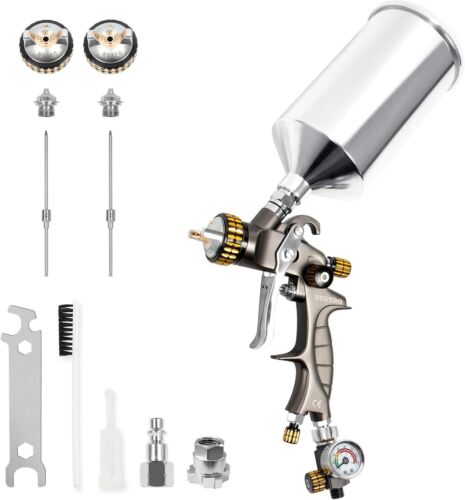Professional HVLP Gravity Feed Sprayer - 1000ml, Stainless Steel, Easy Clean - Picture 3 of 10