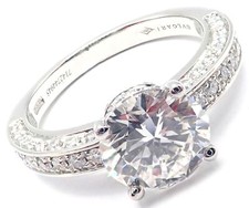 Authentic Bulgari Bvlgari Platinum 4.04ct VS1 F Diamond Engagement Ring GIA