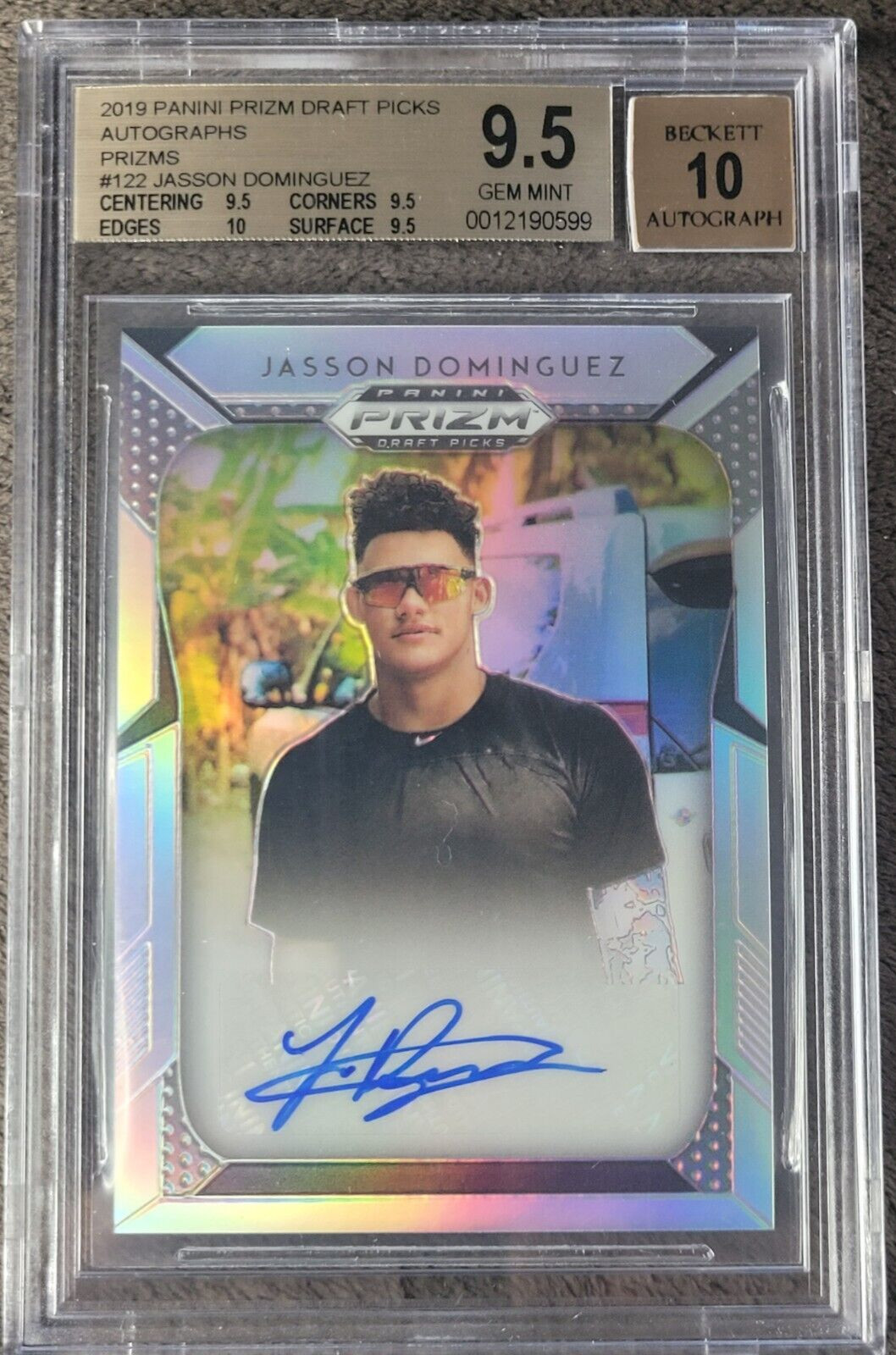 2019 Panini Prizm Draft Silver Jasson Dominguez Auto Bgs 9.5 Auto 10 RC 3853