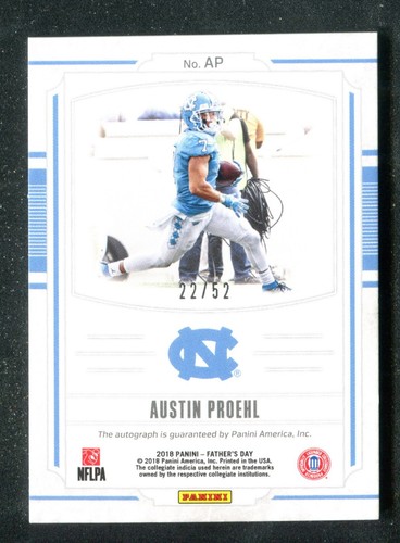 2018 Panini Father's Day Private Signings Autograph #AP Austin Proehl RC 22/52 - Picture 2 of 2