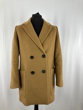 Womens Madewell Double Breasted Overcoat Light Brown Wool Medium M