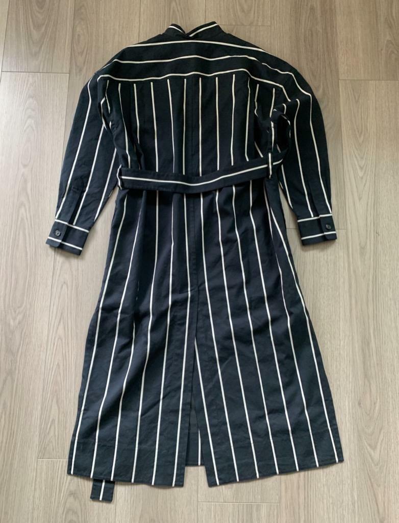 CELINE Navy Stripe Dress Striped Cotton Viscose 40 Summer 2018  