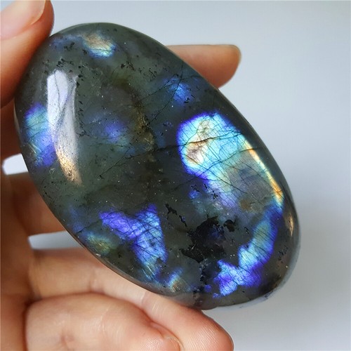 AAA 95.8G Natural Blue Rainbow Labradorite Crystal Healing Madagascar YK27 - Picture 12 of 12
