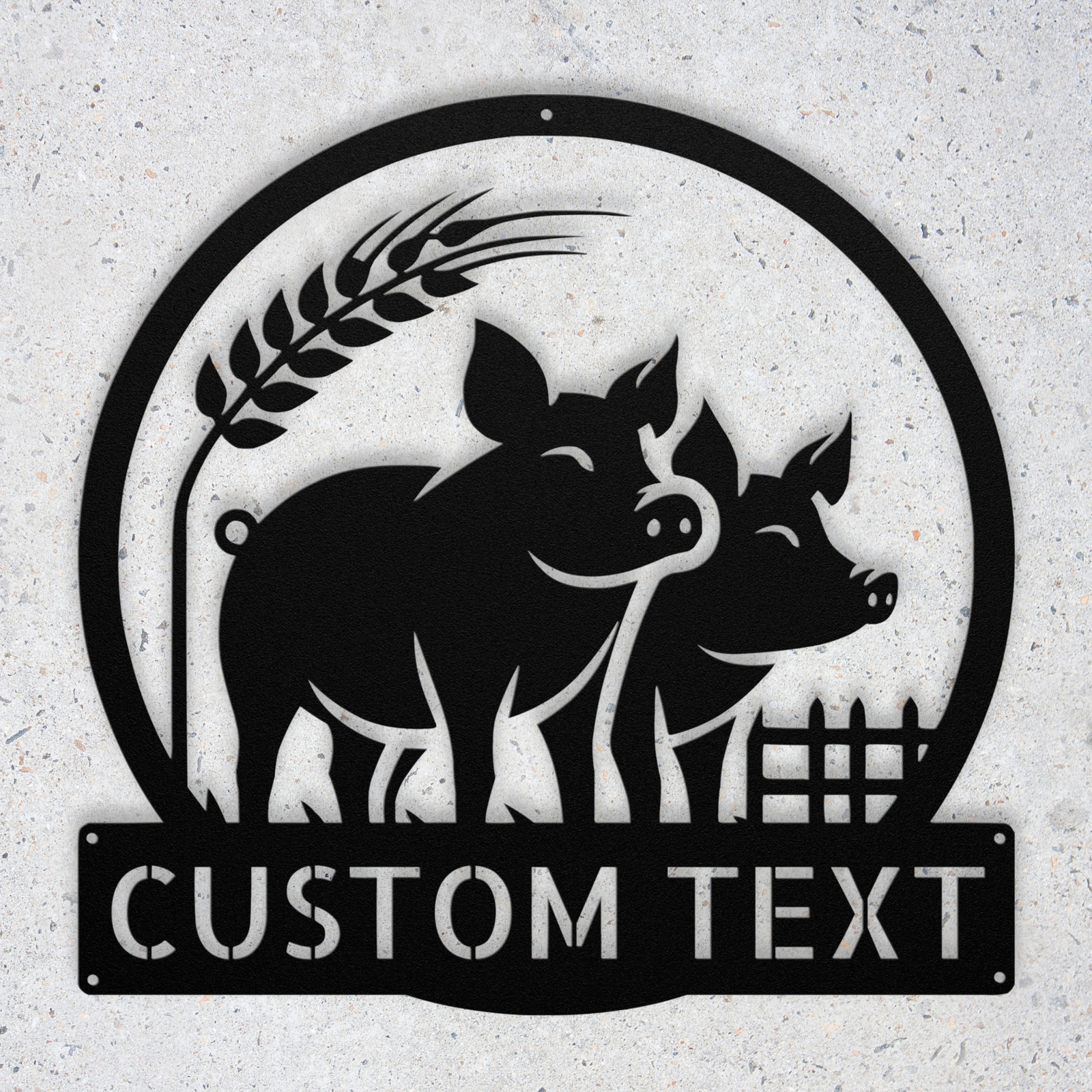 Custom Farmhouse Pigs Metal Sign Rustic Home Decor Personalized Farm Sign Gift