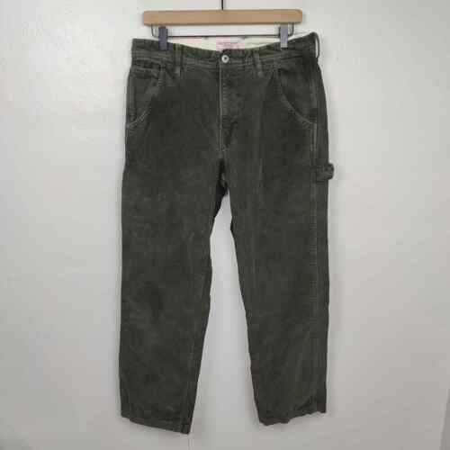 J Crew Wallace & Barnes Corduroy Painter Pants Mens 32x30 Olive Green Cotton  - Picture 1 of 10