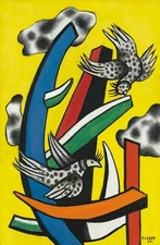 FERNAND LEGER Art Poster or Rolled Canvas Print "COMPOSITION AUX DEUX OISEAUX"