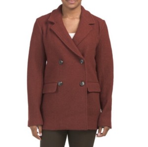 burnt orange pea coat