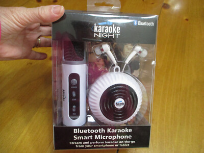 New Original Box Seal Blue Tooth Karaoke Smart Microphone W/Speakers & Earbuds