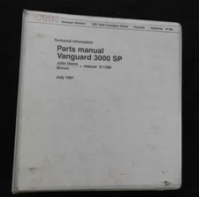 FMC VANGUARD JOHN DEERE 3000 SP SERIES STREET SWEEPER BROOM SERVICE MANUAL