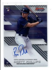 BRETT PHILLIPS 2017 TOPPS BOWMAN'S BEST ON CARD ROOKIE AUTOGRAPH AUTO RC AH6255