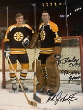Eddie Ed Johnston Signed 8x10 Photo! BOSTON BRUINS Legend GOALIE W/inscrip W/COA